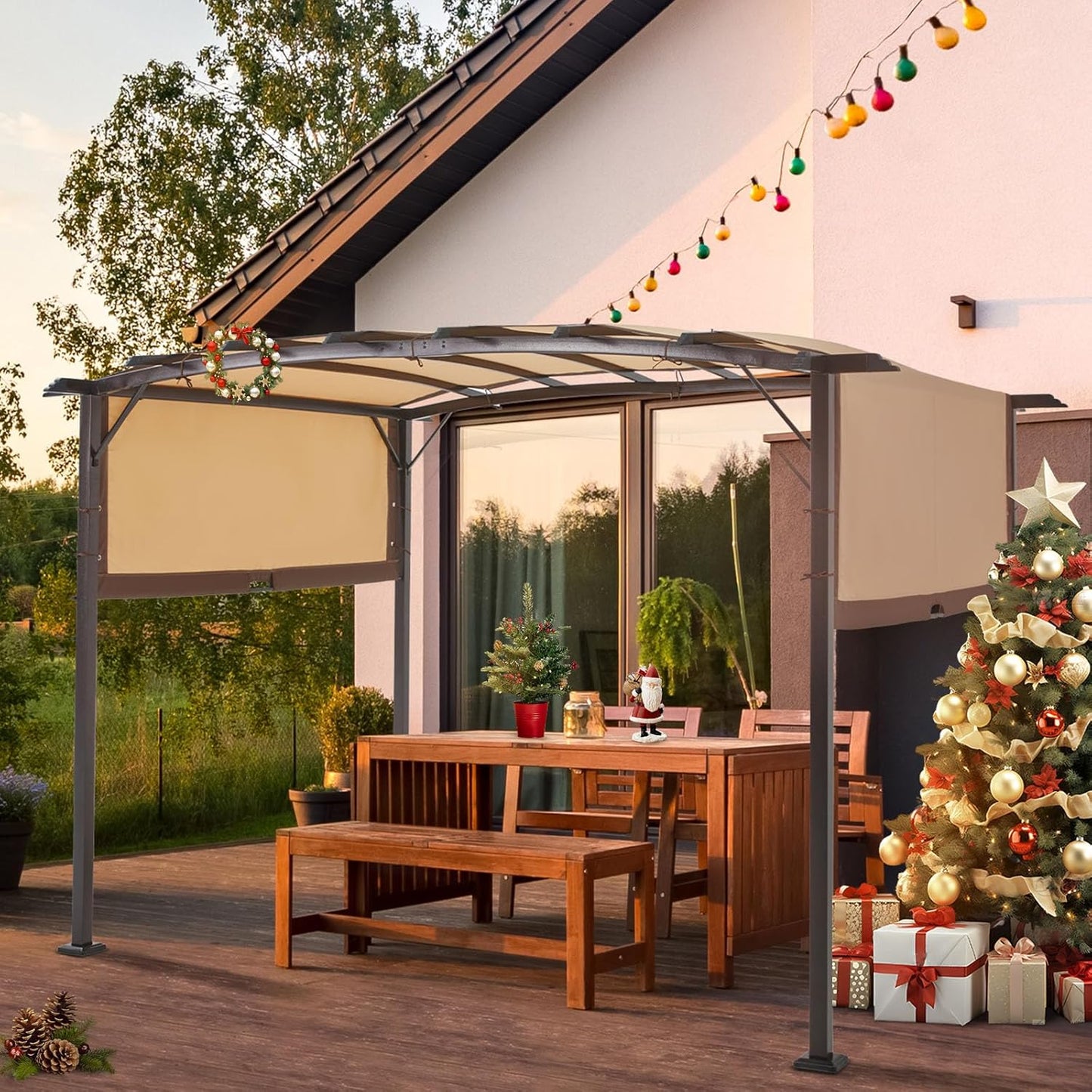9'x12' Outdoor Pergola Metal Patio Gazebos