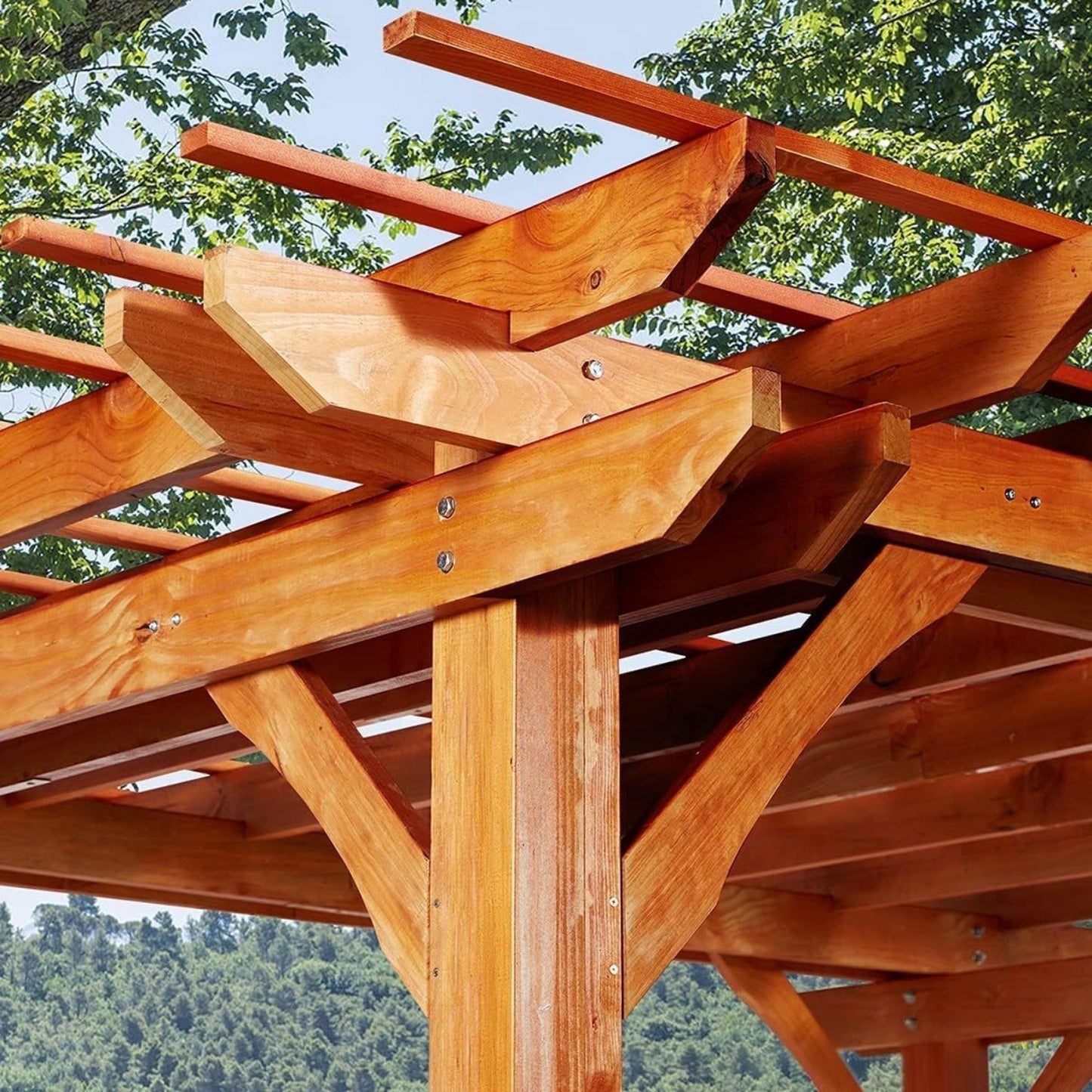 Wood Pergola 12'x10' Gazebo, Outdoor Pergola for Patio Deck Garden Backyard and Patio