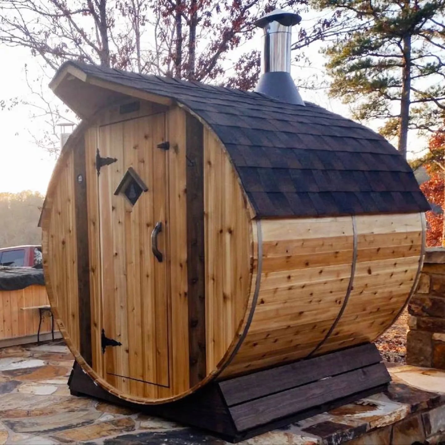 Mini Outdoor Barrel Sauna 6x6