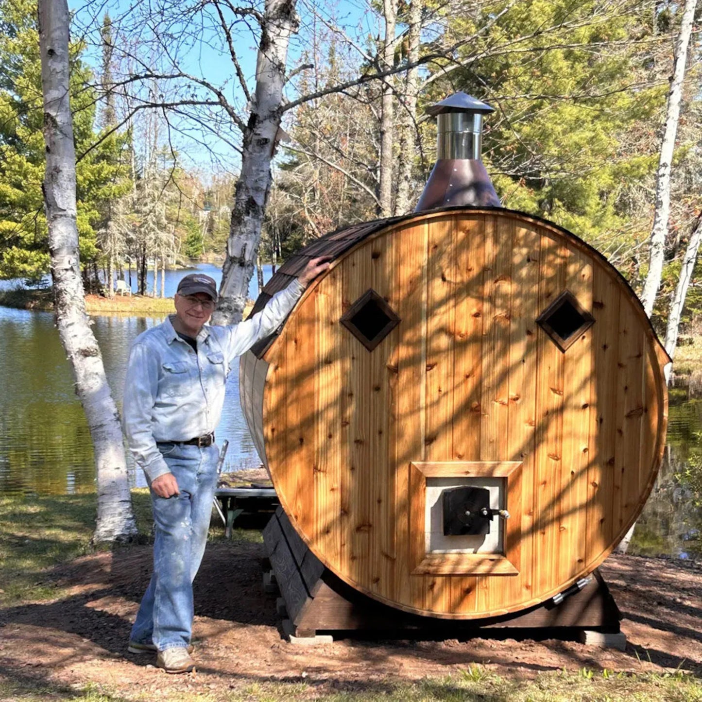 Mini Outdoor Barrel Sauna 6x6