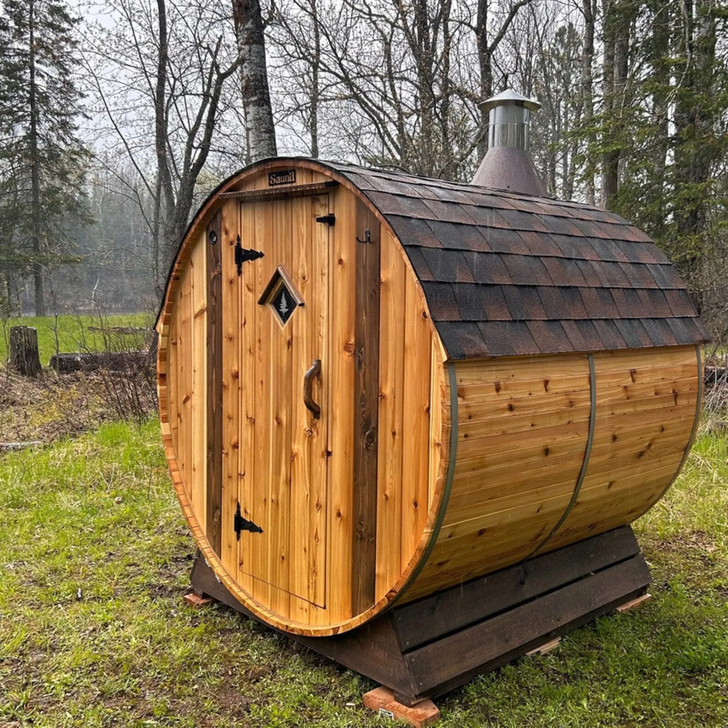 Mini Outdoor Barrel Sauna 6x6