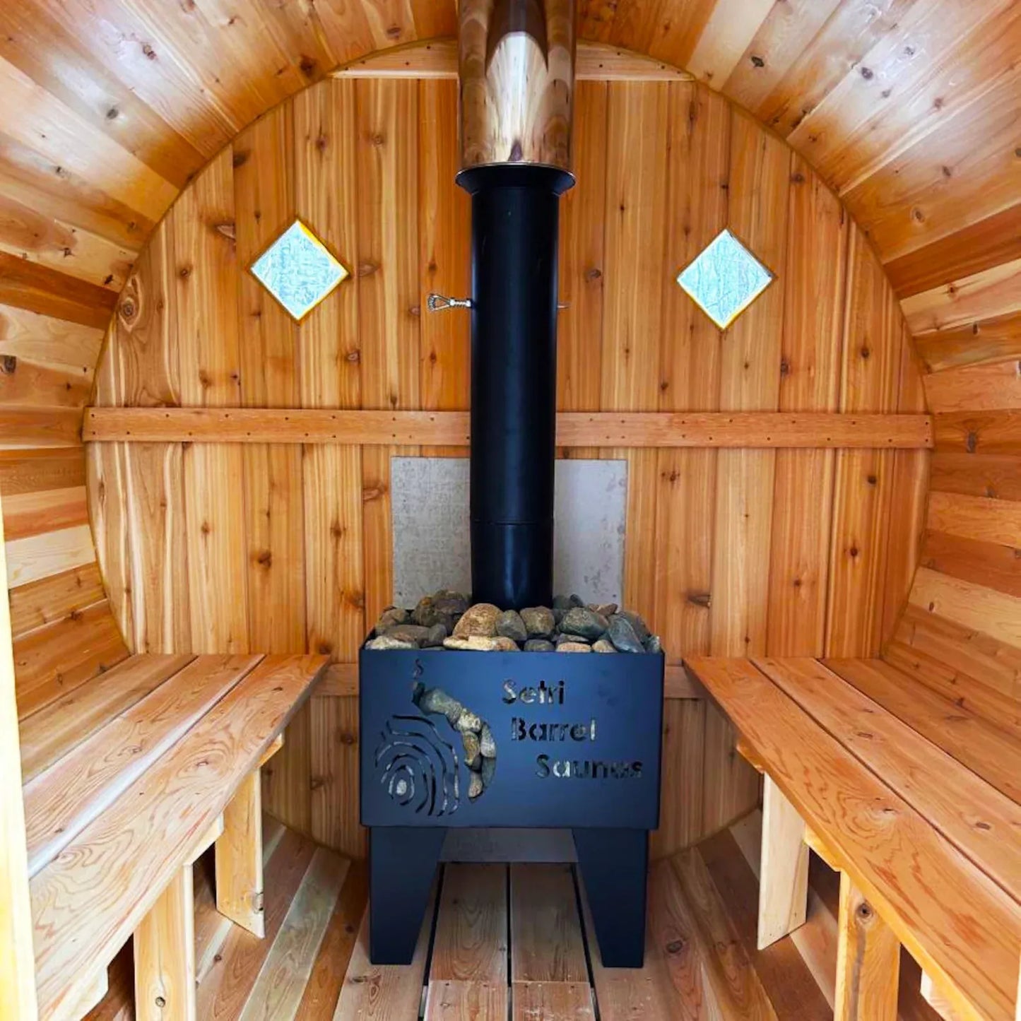 Mini Outdoor Barrel Sauna 6x6