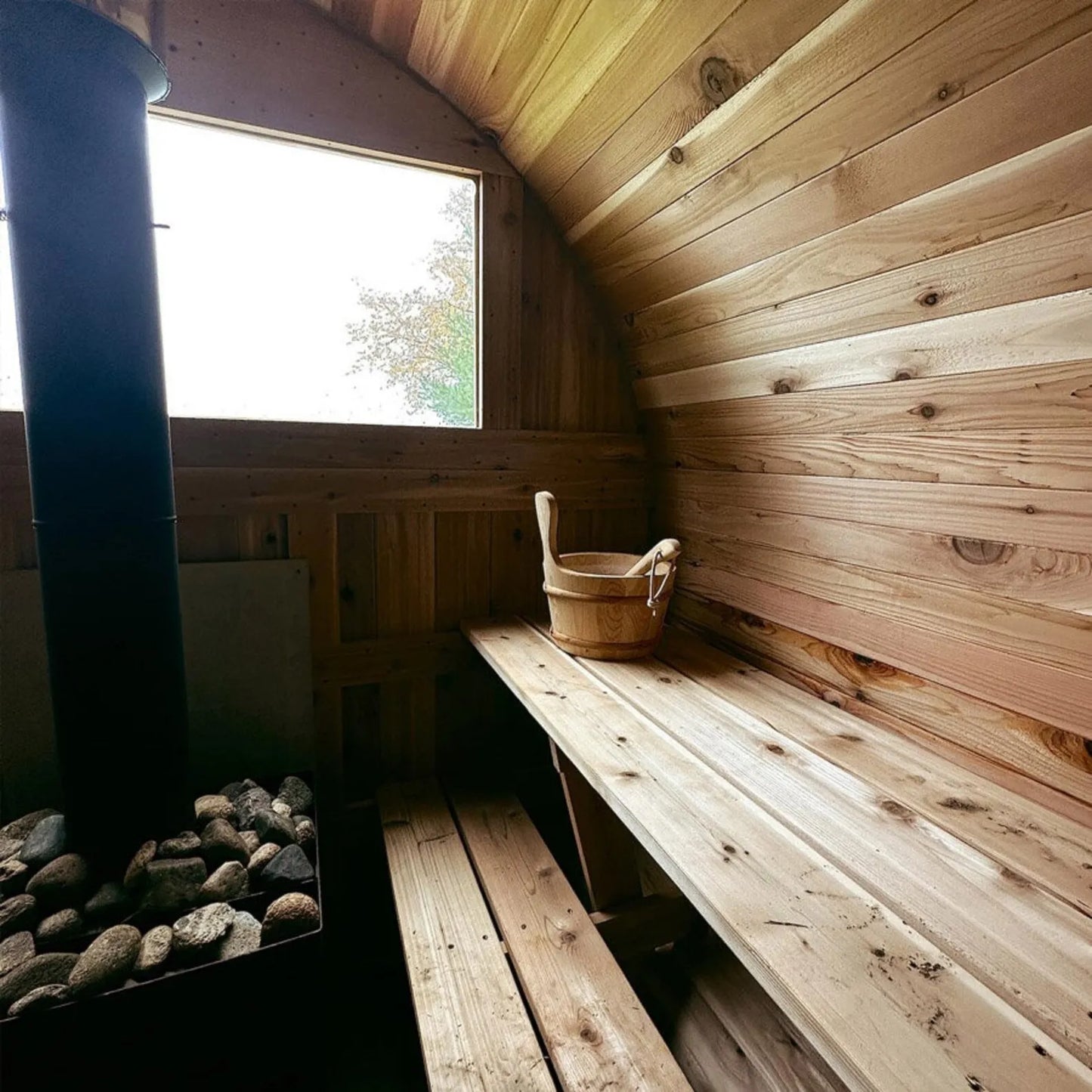 Mini Outdoor Barrel Sauna 6x6