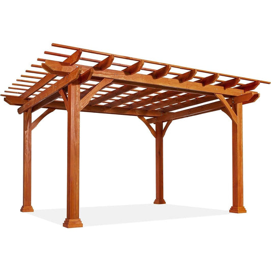 Wood Pergola 12'x10' Gazebo, Outdoor Pergola for Patio Deck Garden Backyard and Patio