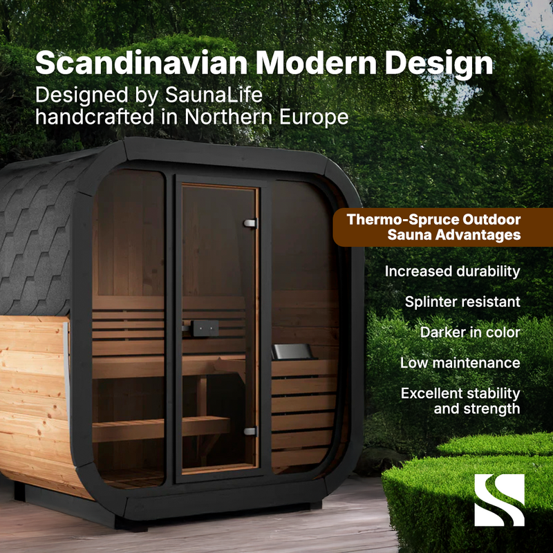 SaunaLife Model CL4G 3 Person Cube Series Outdoor Sauna Kit