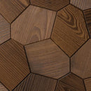 EmotionWood Hexagon Thermo-Ash Brushed Decorative Sauna Wall Panel