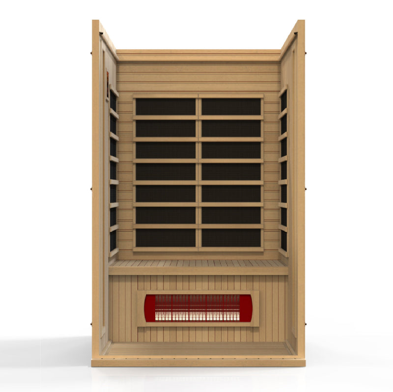 Maxxus 2-Person "Serenity"  Dual Tech Low EMF FAR Infrared Sauna Canadian Hemlock MX-LS2-01