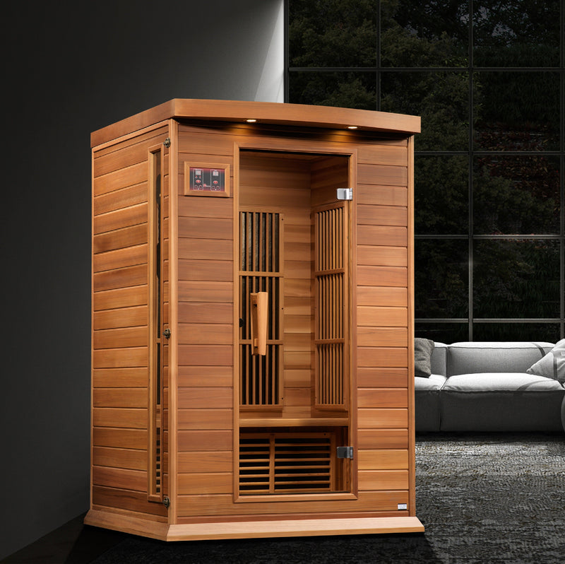 Maxxus 2-Person Near Zero EMF FAR Infrared Sauna Canadian Red Cedar MX-K206-01-ZF CED