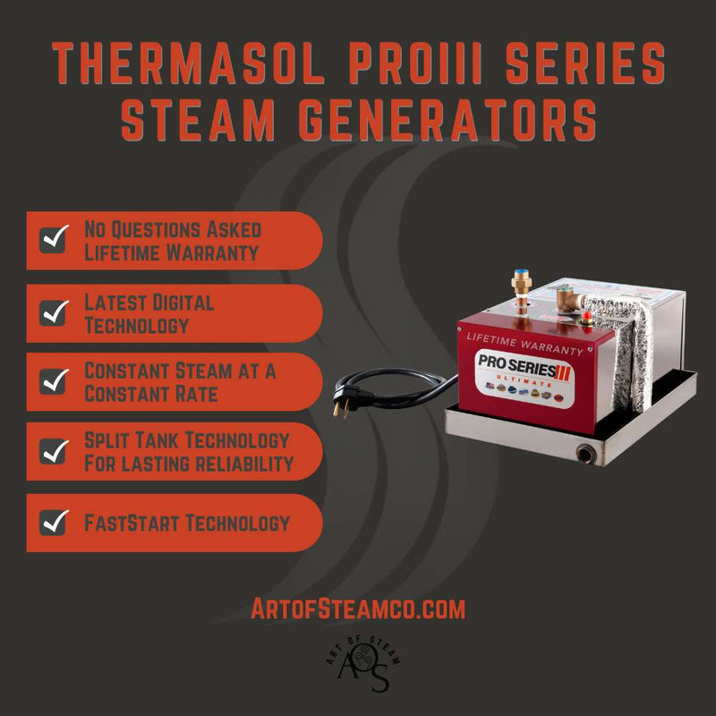 ThermaSol PROIII-395 Pro Series Ultimate Steam Shower Generator with Fast Start, powerflush, and Smart Steam - 395