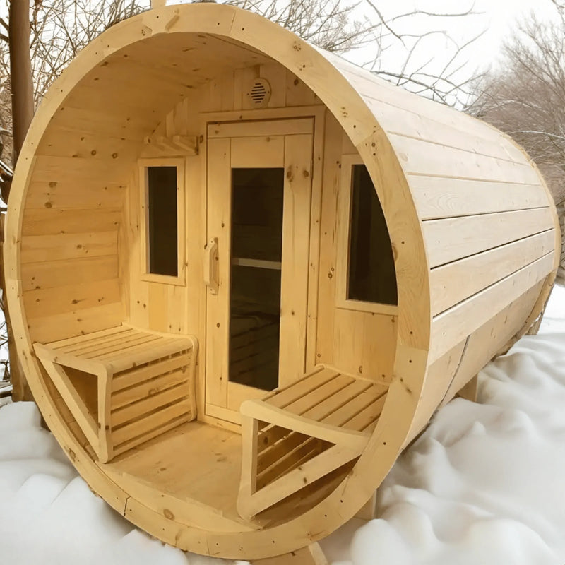 True North 8 Person 10' Long Barrel Sauna