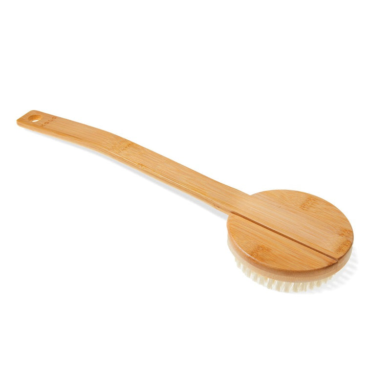 Kolo Bambu Bath Brush with Handle, Natural Bamboo