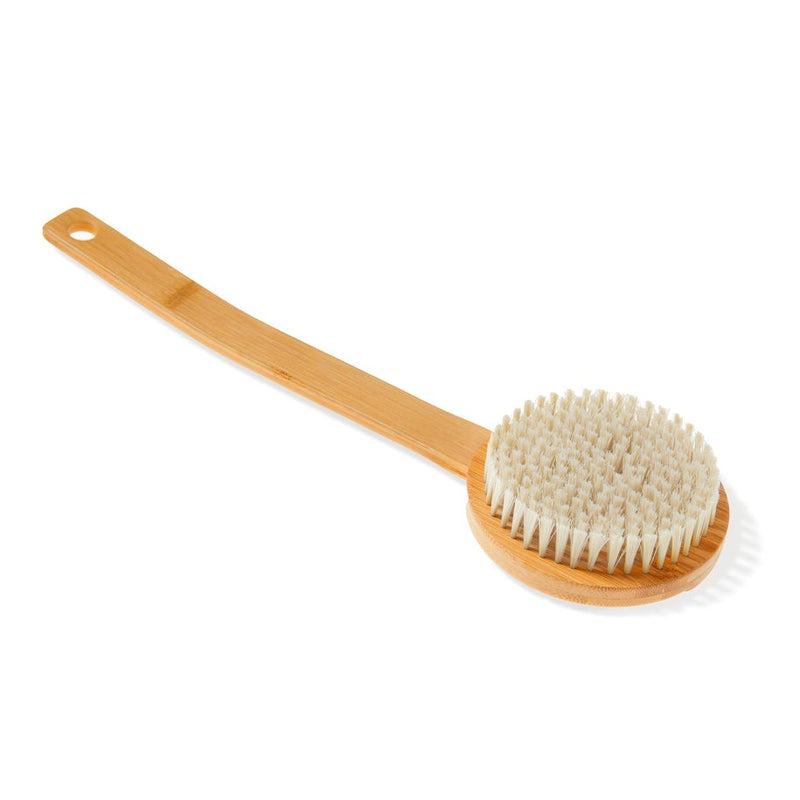 Kolo Bambu Bath Brush with Handle, Natural Bamboo