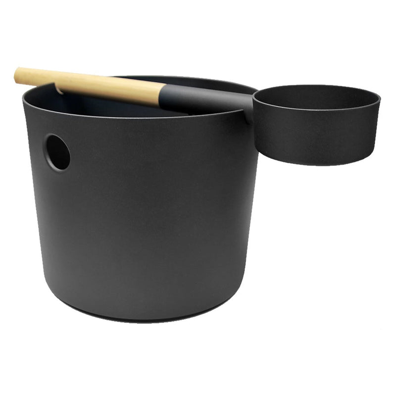 KOLO Premium Aluminum 1 Gallon Sauna Bucket + Bamboo Ladle