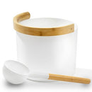 Kolo Sauna Bucket (w/ curved handle) + Ladle Set, Aluminum/Bamboo, 1 Gal