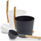 Kolo Sauna Bucket (w/ straight handle) + Ladle Set, Aluminum/Bamboo, 1 Gal