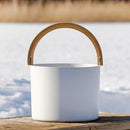 Kolo Sauna Bucket with Curved Handle, Aluminum/Bamboo, 1.5 Gal